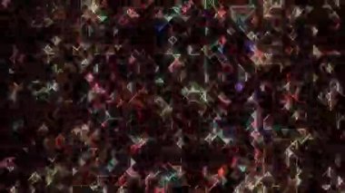 3D animasyon güzel video renkli soyut parlak ışık enerjisi 4K düz çizgi dalgaları merkezde yuvarlak ışık efekti, siyah arkaplan