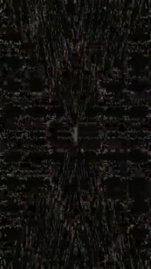 3D animation vertical beautiful video colorful abstract bright light energy 4K of smooth lines waves glittering light effect on black background