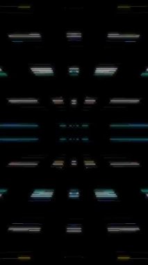 3D animation vertical beautiful video colorful abstract bright light energy 4K of smooth lines waves glittering light effect on black background