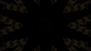 3D animasyon güzel video renkli soyut parlak ışık enerjisi 4K düz çizgi dalgaları merkezde yuvarlak ışık efekti, siyah arkaplan