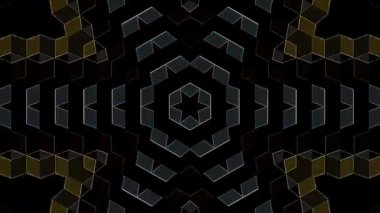 3D animasyon güzel video renkli soyut parlak ışık enerjisi 4K düz çizgi dalgaları merkezde yuvarlak ışık efekti, siyah arkaplan