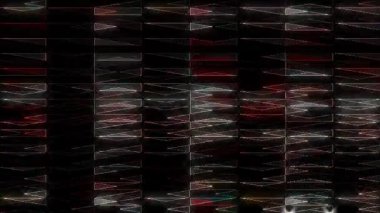 3D soyut parlak çizgiler, dalga, renkli, siyah arkaplan