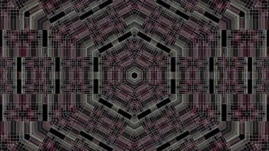 Parlayan güzel soyut bir kaleydoskop, ince hareketleri düzenleyen parlak bir ışık.