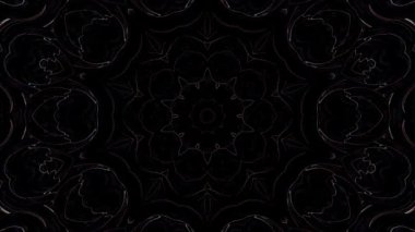 3D animasyon güzel video renkli soyut parlak ışık enerjisi 4K düz çizgi dalgaları merkezde yuvarlak ışık efekti, siyah arkaplan