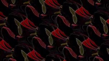 3D soyut parlak çizgiler, dalga, renkli, siyah arkaplan