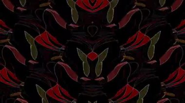 3D soyut parlak çizgiler, dalga, renkli, siyah arkaplan