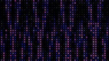 3D shining bright dots set colorful line wave motion, on black background