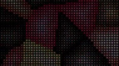 3D shining bright dots set colorful line wave motion, on black background