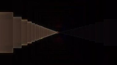 3D parlak çizgiler siyah arka planda dalga hareketini ayarlar.