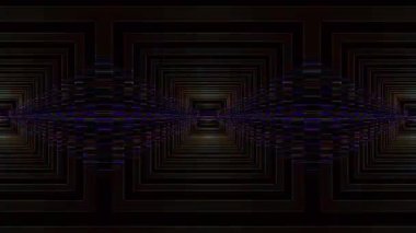 3D parlak çizgiler siyah arka planda dalga hareketini ayarlar.