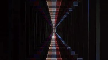 3D parlak çizgiler siyah arka planda dalga hareketini ayarlar.