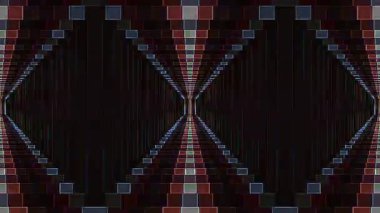 3D parlak çizgiler siyah arka planda dalga hareketini ayarlar.