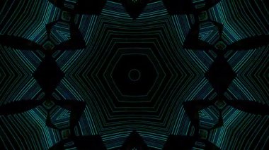 3D animasyon güzel video renkli soyut parlak ışık enerjisi 4K düz çizgi dalgaları merkezde yuvarlak ışık efekti, siyah arkaplan