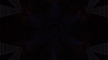 3D animasyon güzel video renkli soyut parlak ışık enerjisi 4K düz çizgi dalgaları merkezde yuvarlak ışık efekti, siyah arkaplan