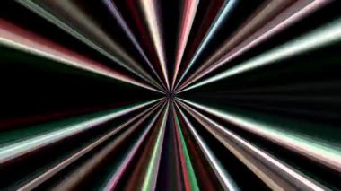 Siyah arkaplanda parlayan renkli göz kırpma çizgilerinin animasyon çizgileri