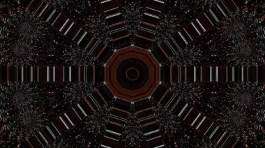 3D animasyon güzel video renkli soyut parlak ışık enerjisi 4K düz çizgi dalgaları merkezde yuvarlak ışık efekti, siyah arkaplan