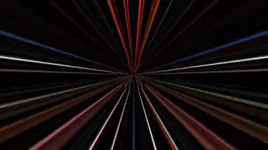 güzel renkli video soyut parlak ışık enerjisi 4K düz çizgi dalgaları siyah arkaplan üzerinde parıldayan ışık etkisi