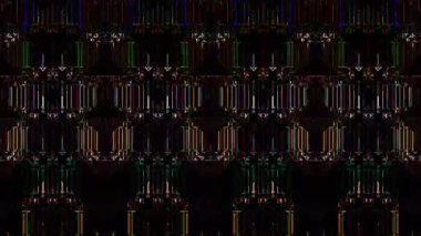 3D soyut parlak çizgiler, dalga, renkli, siyah arkaplan