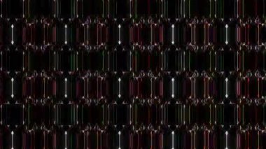 3D soyut parlak çizgiler, dalga, renkli, siyah arkaplan