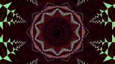 Parlayan güzel soyut bir kaleydoskop, ince hareketleri düzenleyen parlak bir ışık.