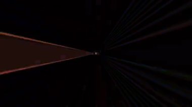 Siyah arkaplanda parlayan renkli göz kırpma çizgilerinin animasyon çizgileri