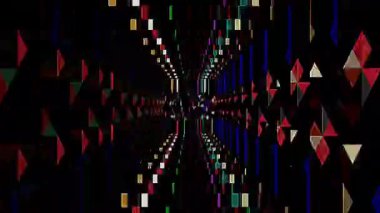 Siyah arkaplanda parlayan renkli göz kırpma çizgilerinin animasyon çizgileri