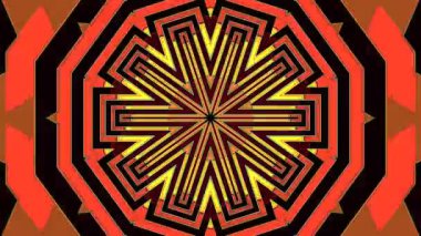 3D animasyon güzel video renkli soyut parlak ışık enerjisi 4K düz çizgi dalgaları merkezde yuvarlak ışık efekti, siyah arkaplan