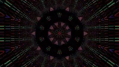 Soyut arka plan hareket eden çizgiler ve parlayan ışık noktaları. Çemberlerle canlandırma