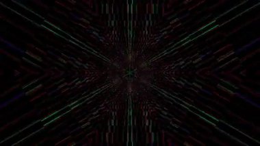 3D soyut parlak çizgiler, dalga, renkli, siyah arkaplan