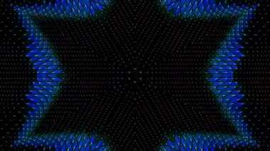 3D soyut parlak çizgiler, dalga, renkli, siyah arkaplan