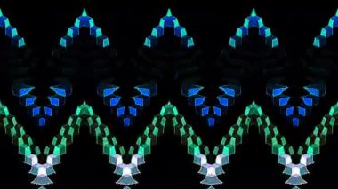 3D soyut parlak çizgiler, dalga, renkli, siyah arkaplan