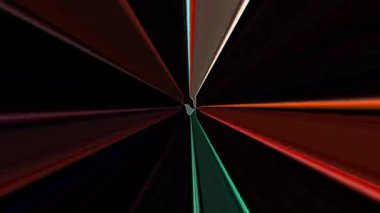 3D soyut parlak çizgiler, dalga, renkli, siyah arkaplan