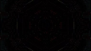 3D animasyon güzel video renkli soyut parlak ışık enerjisi 4K düz çizgi dalgaları merkezde yuvarlak ışık efekti, siyah arkaplan