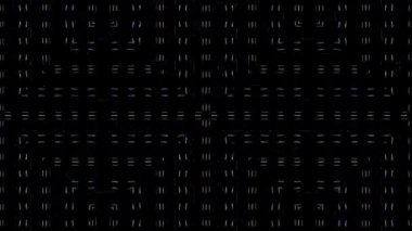 3D shining bright dots set colorful line wave motion, on black background