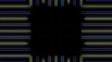 3D shining bright dots set colorful line wave motion, on black background