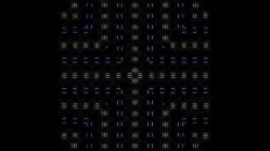 3D shining bright dots set colorful line wave motion, on black background