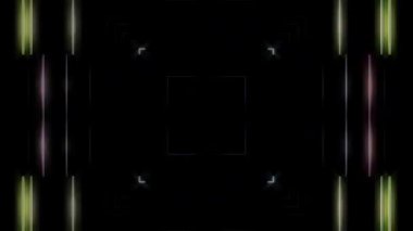 3D shining bright dots set colorful line wave motion, on black background