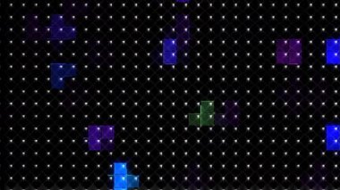 3D shining bright dots set colorful line wave motion, on black background