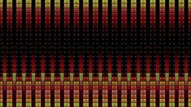 3D shining bright dots set colorful line wave motion, on black background