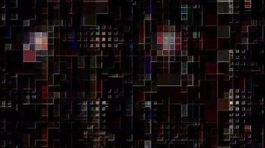 3D shining bright dots set colorful line wave motion, on black background