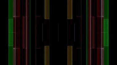 3D shining bright dots set colorful line wave motion, on black background