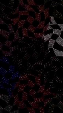 3D soyut parlak çizgiler, dalga, renkli, siyah arkaplan