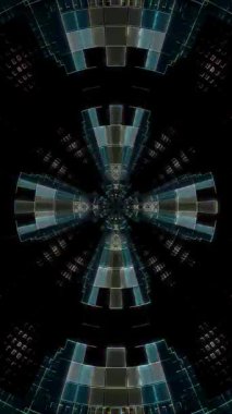 Soyut arka plan hareket eden çizgiler ve parlayan ışık noktaları. Çemberlerle canlandırma