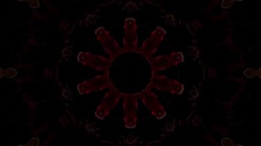 3D animasyon güzel video renkli soyut parlak ışık enerjisi 4K düz çizgi dalgaları merkezde yuvarlak ışık efekti, siyah arkaplan