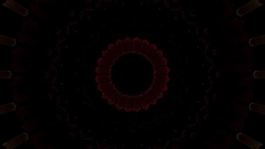 3D animasyon güzel video renkli soyut parlak ışık enerjisi 4K düz çizgi dalgaları merkezde yuvarlak ışık efekti, siyah arkaplan