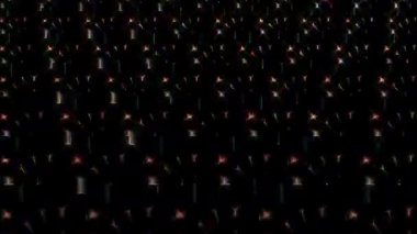 3D soyut parlak çizgiler, dalga, renkli, siyah arkaplan