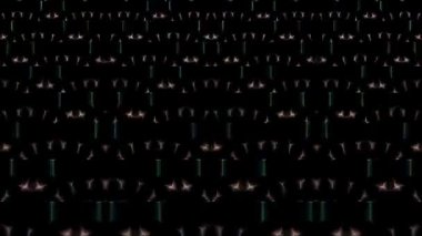 3D soyut parlak çizgiler, dalga, renkli, siyah arkaplan