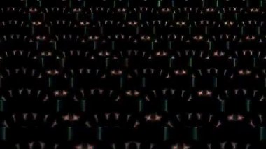 3D soyut parlak çizgiler, dalga, renkli, siyah arkaplan