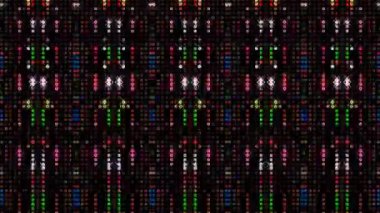 3D shining bright dots set colorful line wave motion, on black background