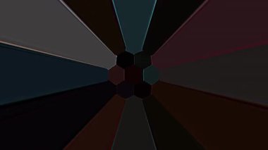 3D shining bright dots set colorful line wave motion, on black background